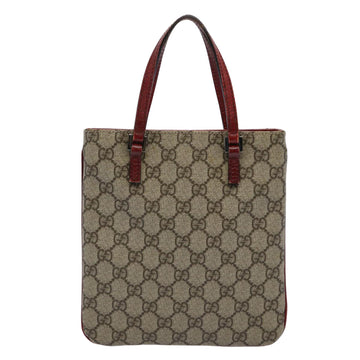 GUCCI GG Canvas Hand Bag PVC Beige Red 114600 yk9846