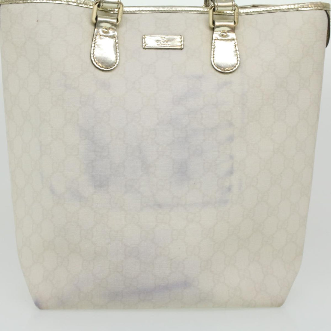 GUCCI GG Canvas Shoulder Tote Bag PVC Leather 2Set White Navy Red yt962