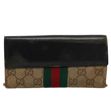 GUCCI GG Canvas Jackie Web Sherry Line Wallet 3Set Beige Red Green yt988