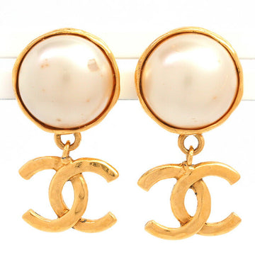 Vintage Chanel Coco Mark Large Mabe Pearl Clip-On Earrings